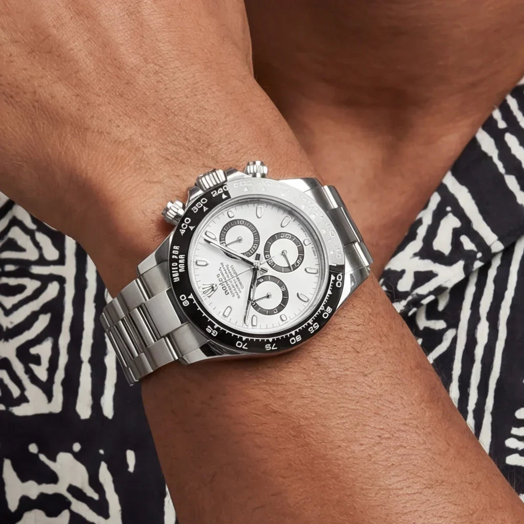 Daytona Ceramic Bezel White Panda Dial Mens Watch