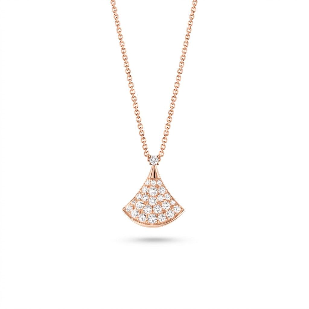 Divas' Dream Fan Pendant Necklace