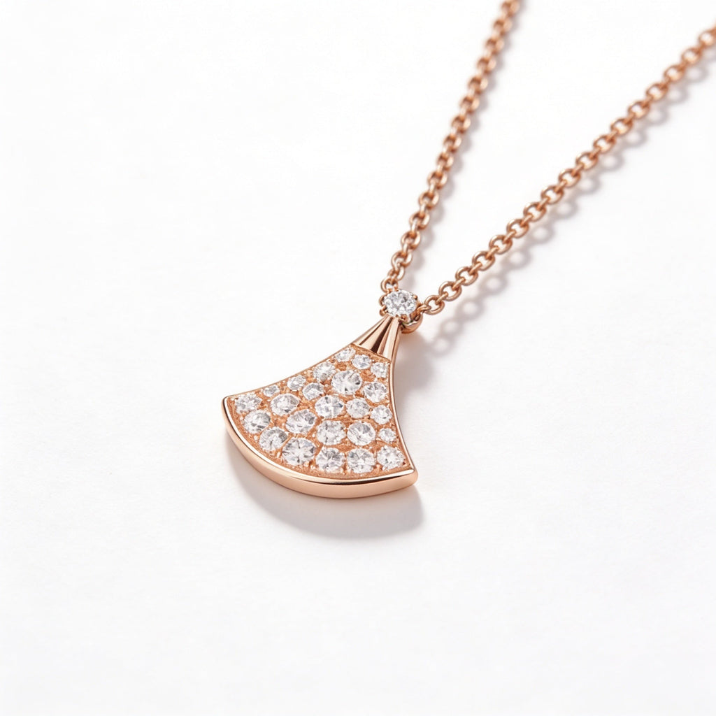 Divas' Dream Fan Pendant Necklace
