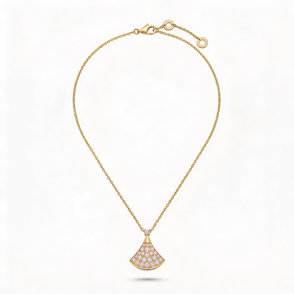 Divas' Dream Fan Pendant Necklace