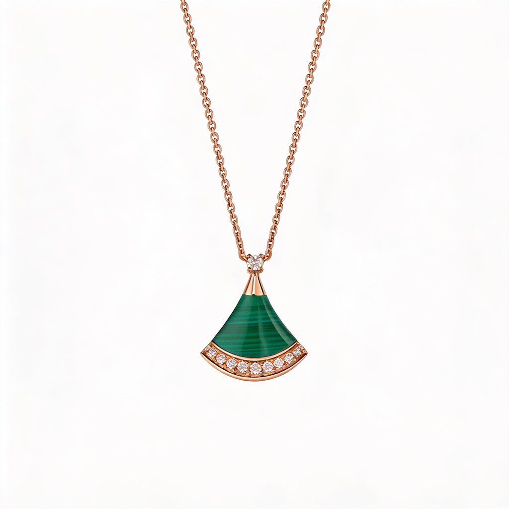 Divas' Dream Green Arc Pendant Necklace
