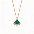 Divas' Dream Green Arc Pendant Necklace