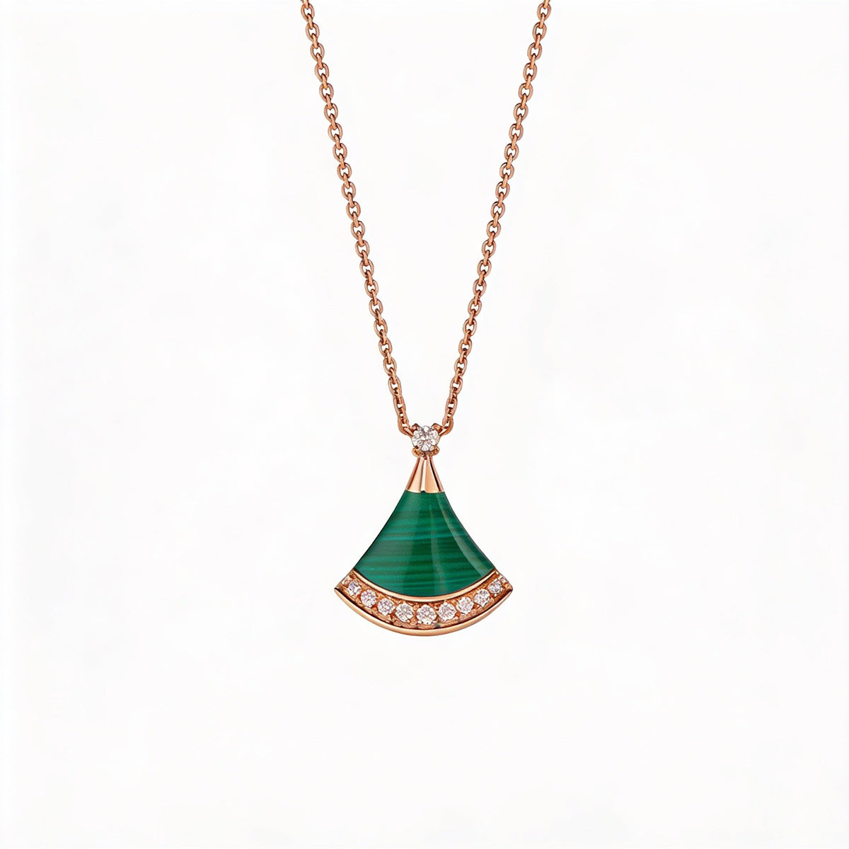 Divas' Dream Green Arc Pendant Necklace