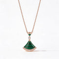 Divas' Dream Green Tiered Fan Necklace