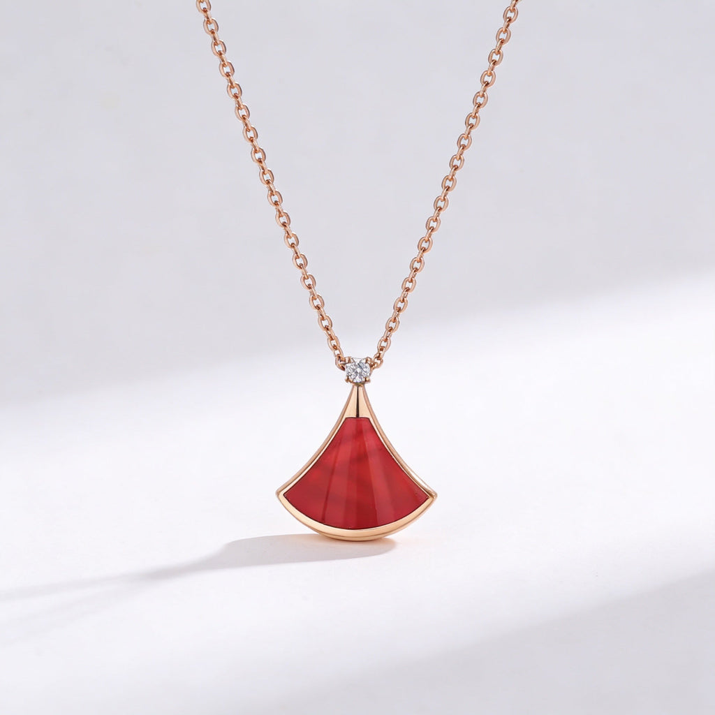 Divas' Dream Red Arc Pendant Necklace
