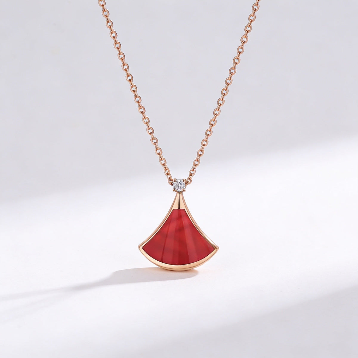Divas' Dream Red Arc Pendant Necklace