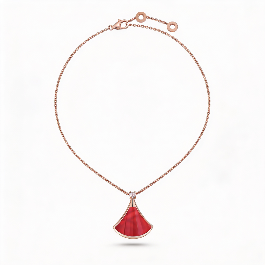 Divas' Dream Red Arc Pendant Necklace