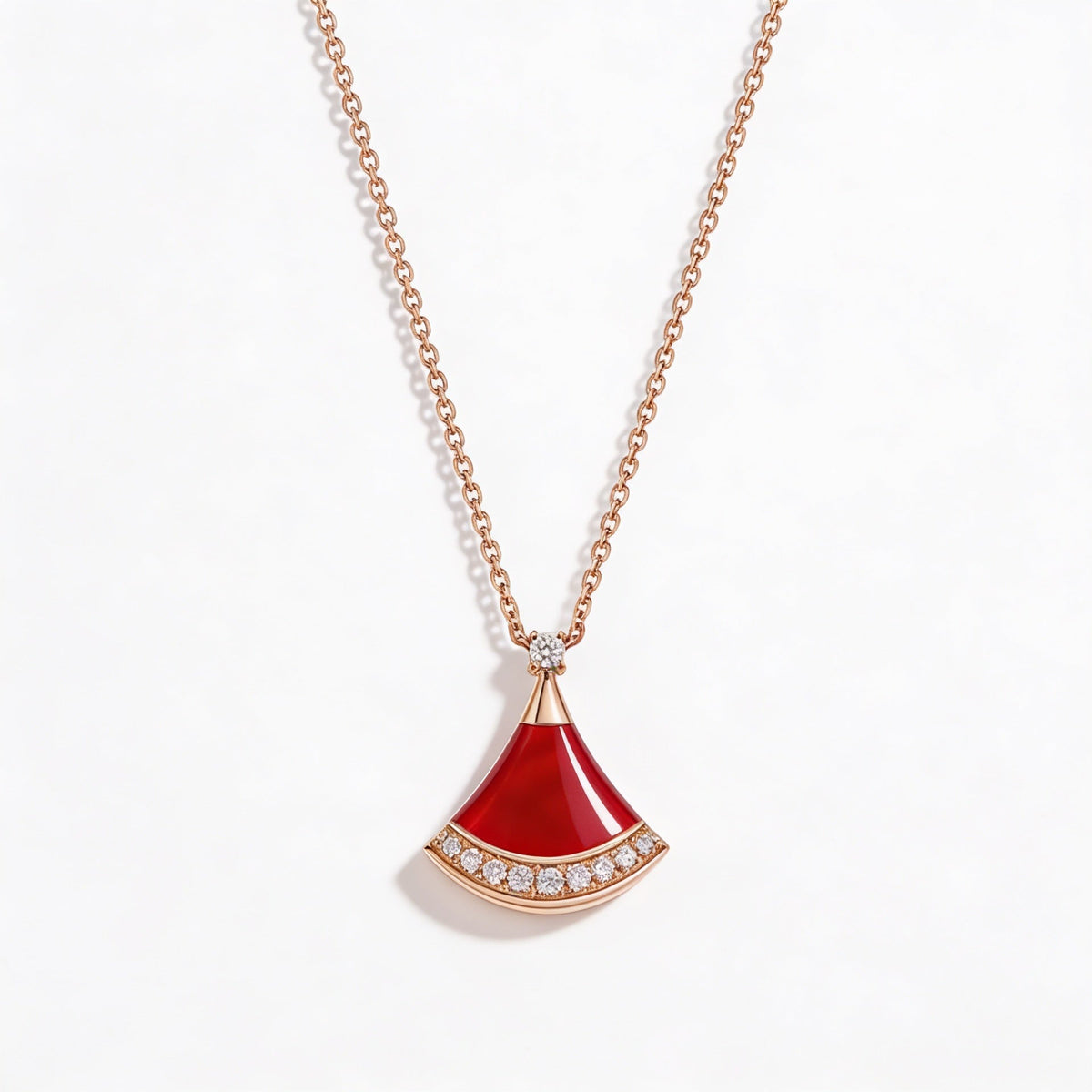 Divas' Dream Red Fan Drop Necklace