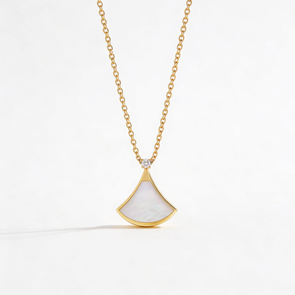 Divas' Dream White Arc Pendant Necklace