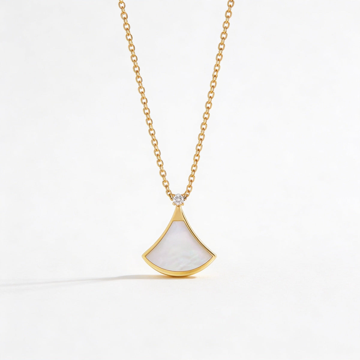 Divas' Dream White Arc Pendant Necklace