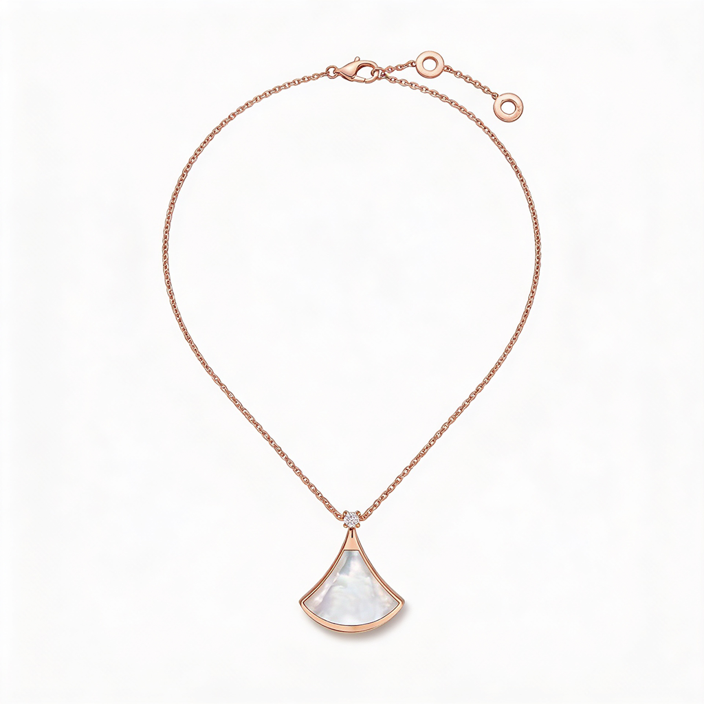 Divas' Dream White Arc Pendant Necklace
