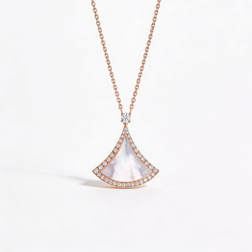 Divas' Dream White Halo Fan Necklace