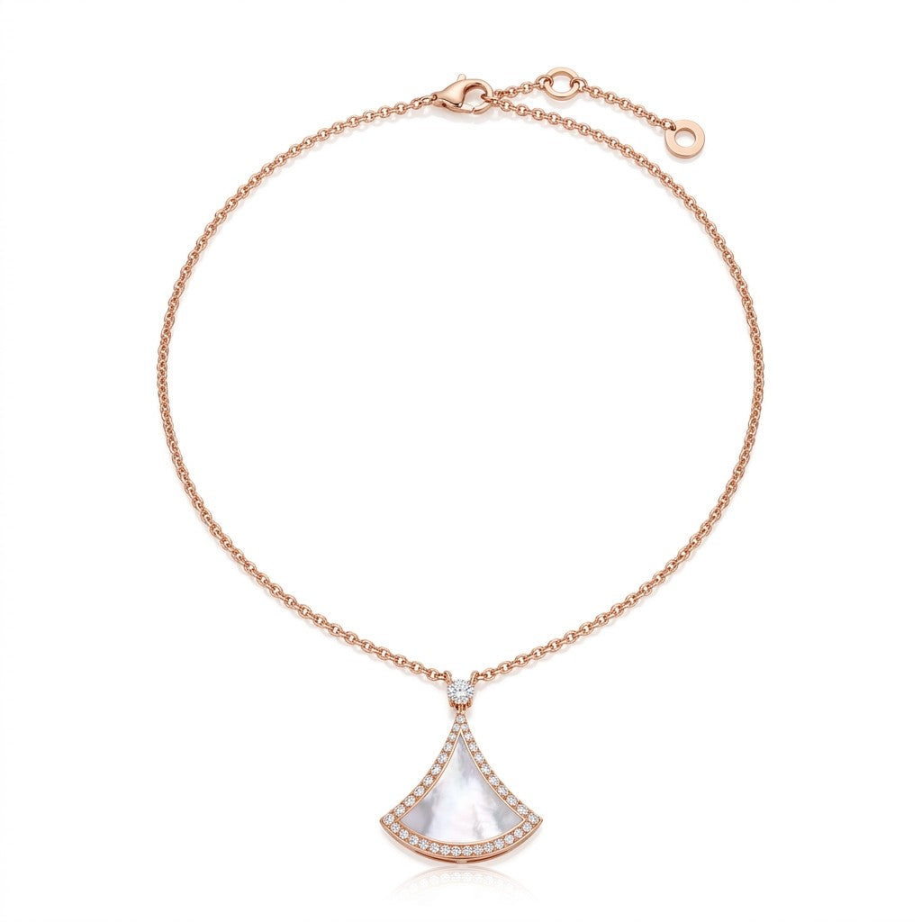 Divas' Dream White Halo Fan Necklace