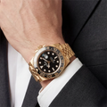 Dual Time Automatic Men’s Watch With Rotating 24-Hour Bezel