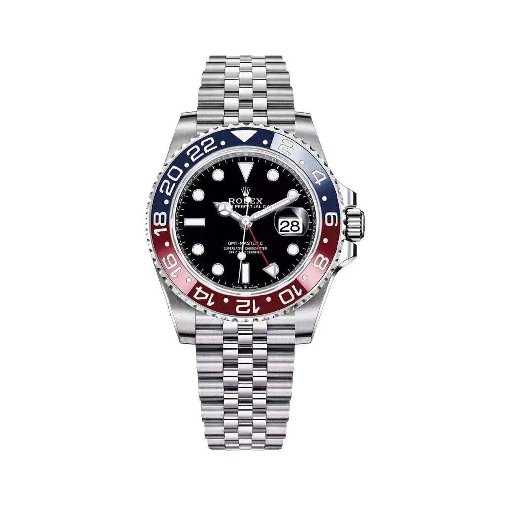 Dual Time Travel Automatic Men’s Watch With 24-Hour Rotating Bezel