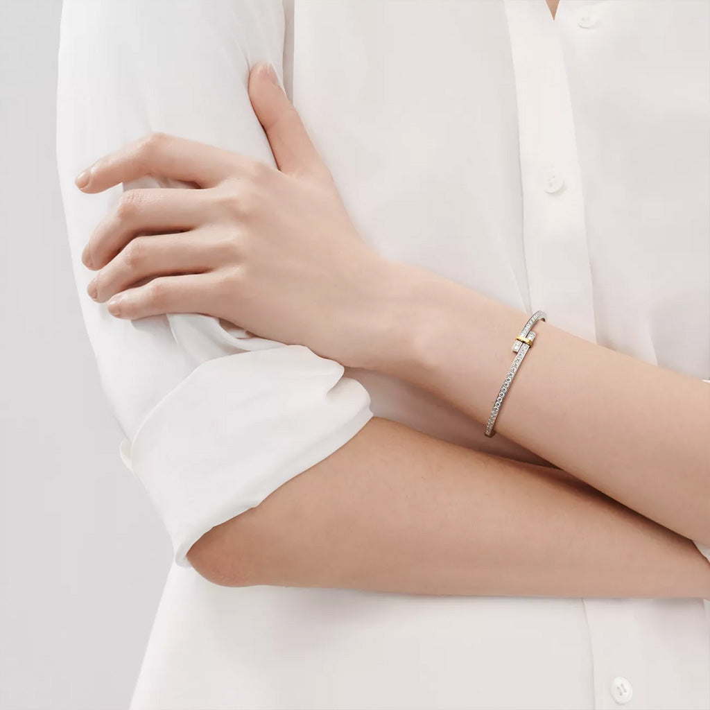 Edge Hinged Bypass Bangle Bracelet