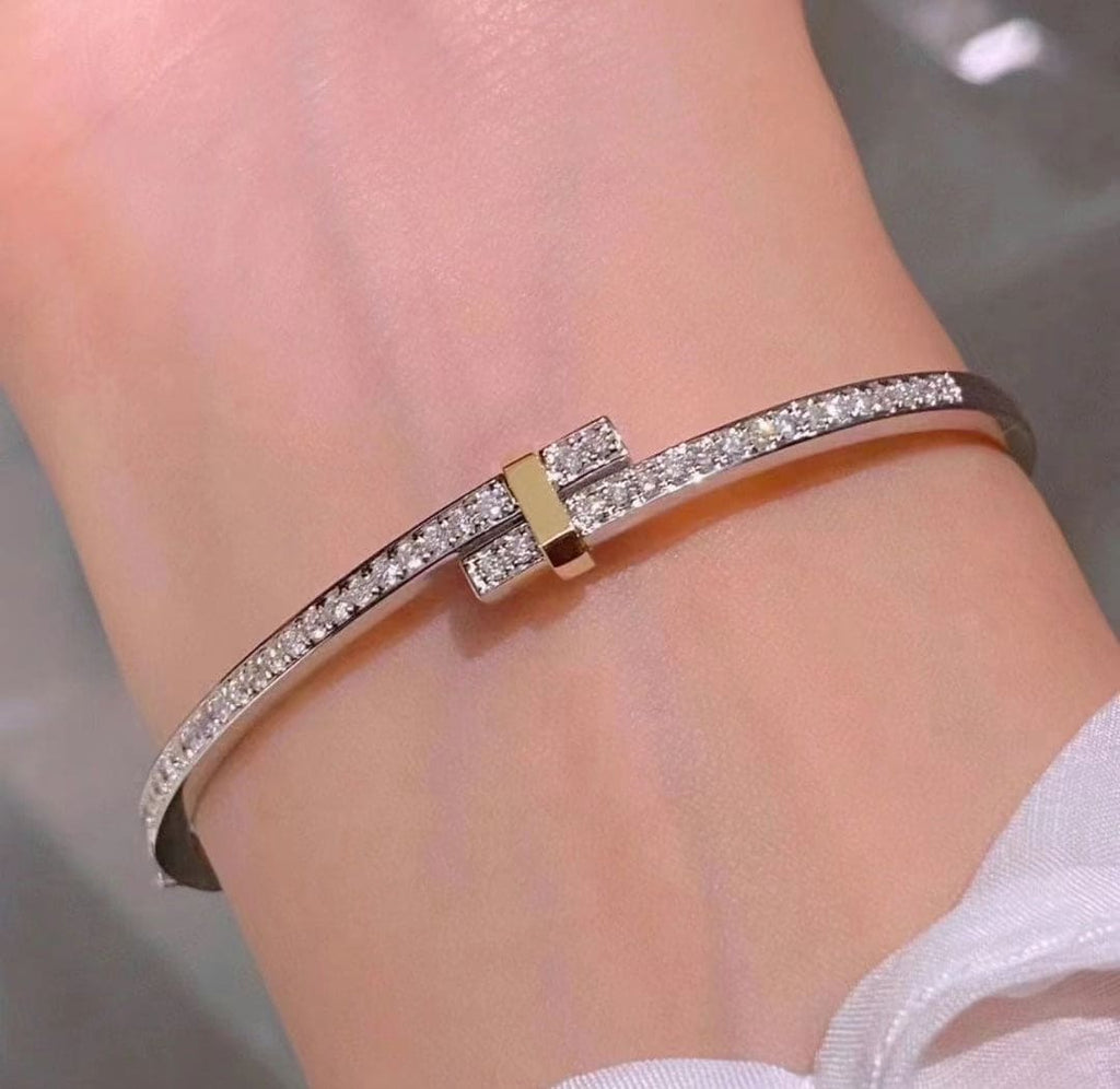 Edge Hinged Bypass Bangle Bracelet
