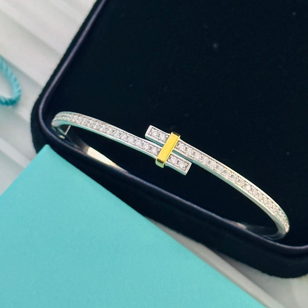 Edge Hinged Bypass Bangle Bracelet