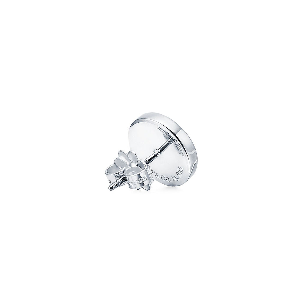 Engraved Circle Stud Earrings