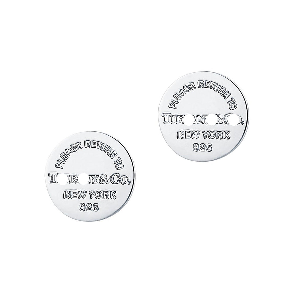 Engraved Circle Stud Earrings