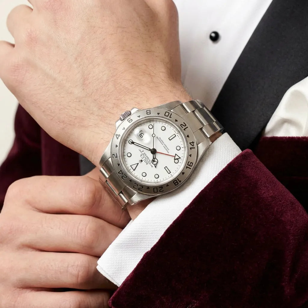 Explorer II White Dial Band Holes Men's Watch