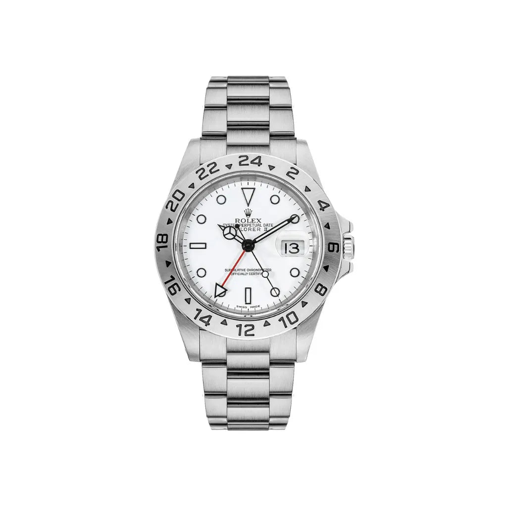 Explorer II White Dial Band Holes Men's Watch