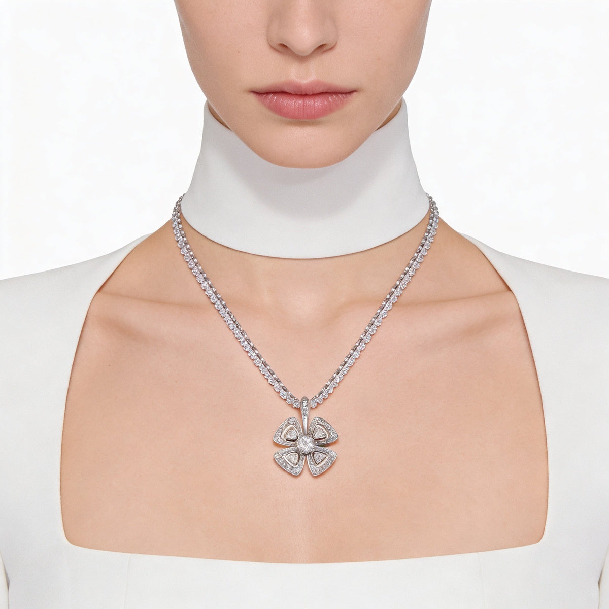 Fiorever Clover Bloom Pendant Necklace