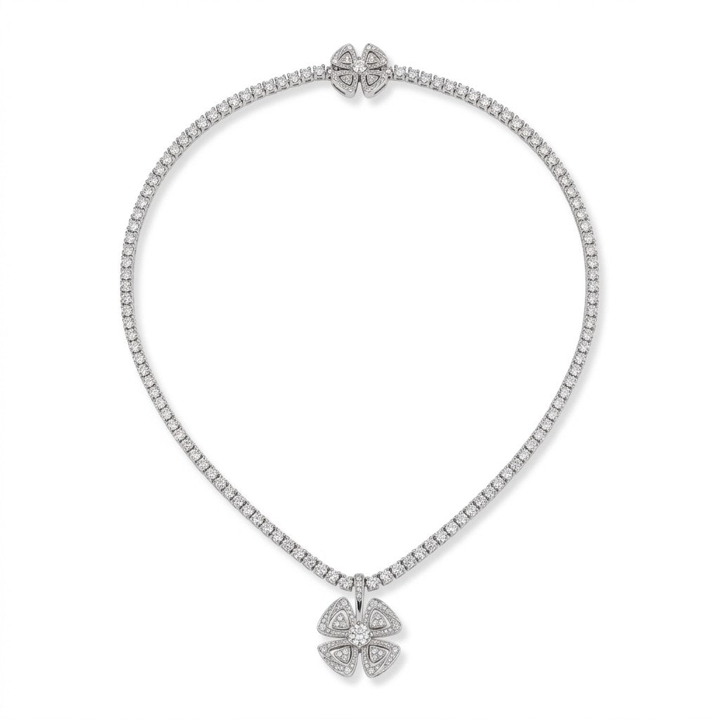 Fiorever Clover Bloom Pendant Necklace