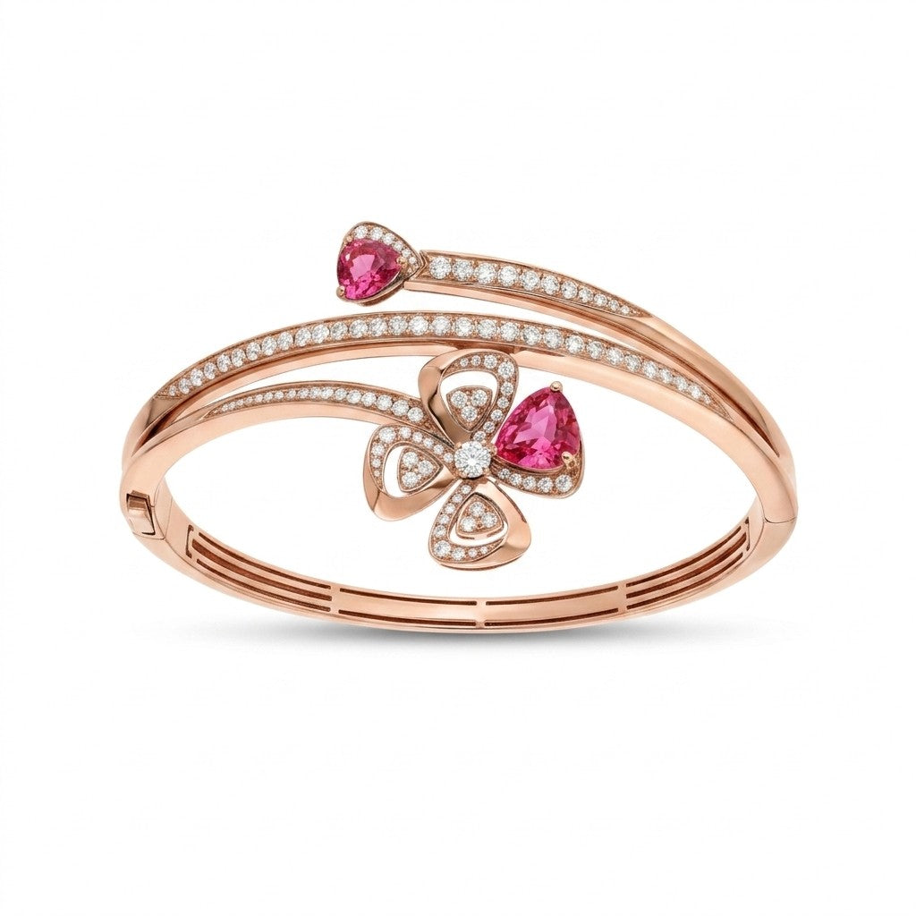 Fiorever Pink Accent Bypass Bracelet