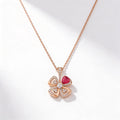 Fiorever Pink Accent Four Petal Necklace
