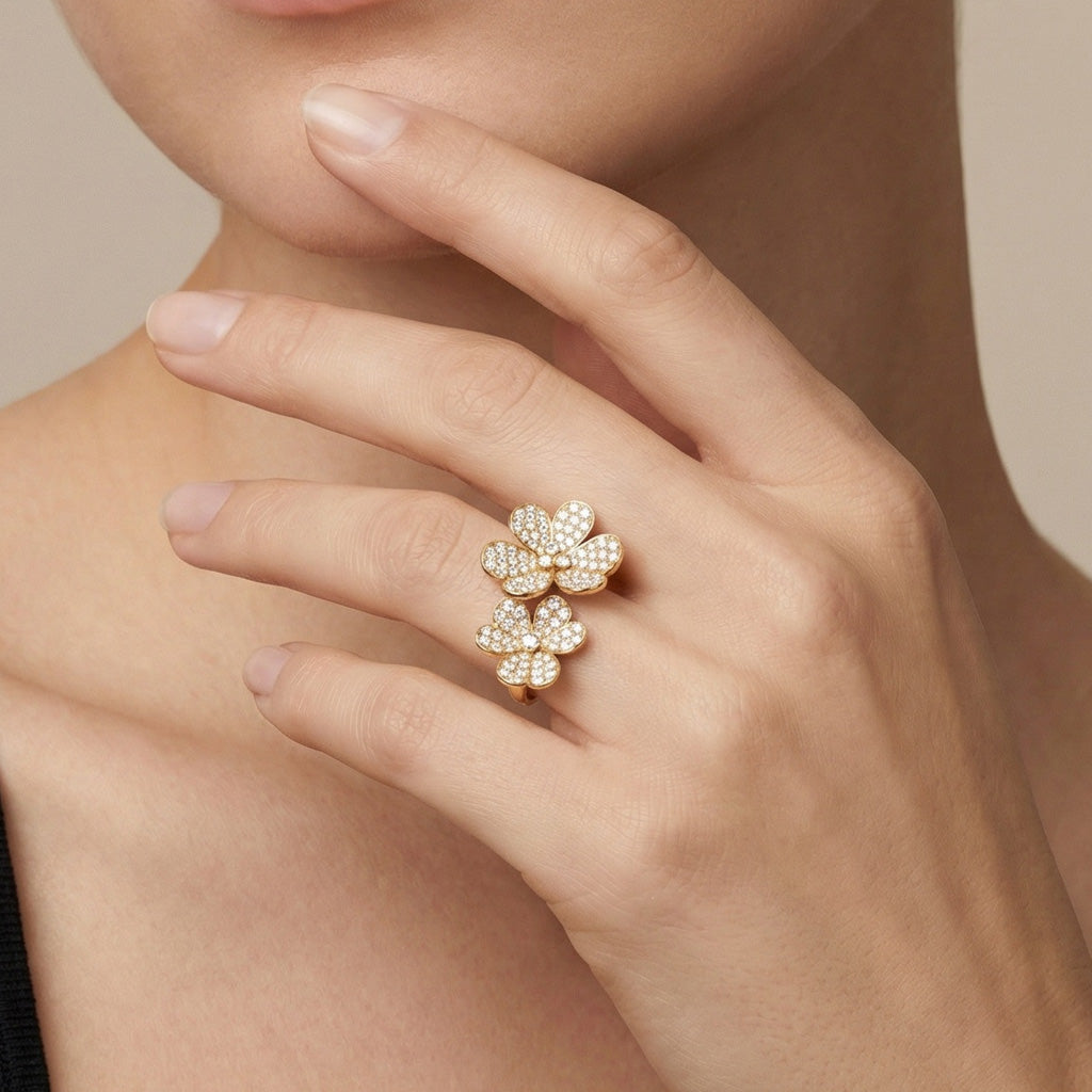 Floral Between The Finger Ring
