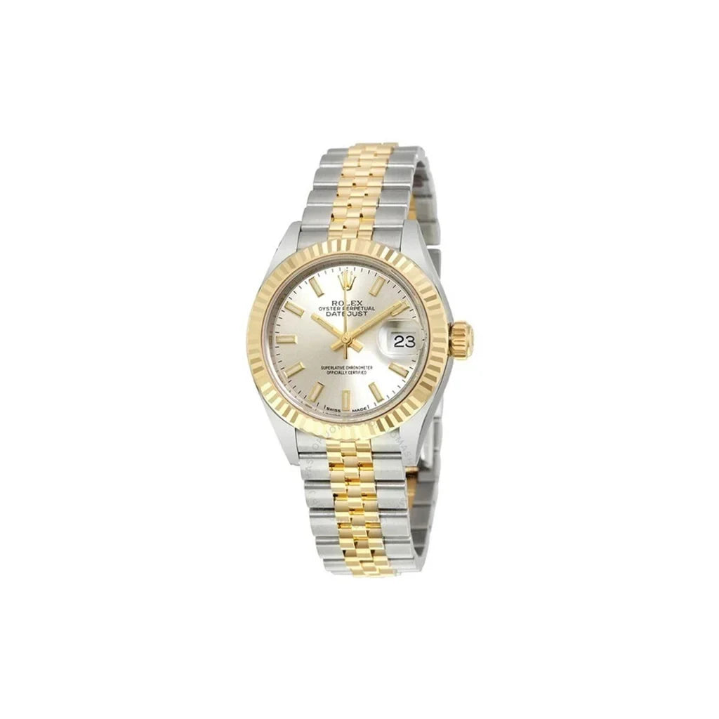 Fluted Bezel Date Two-Tone Jubilee Bracelet Watch