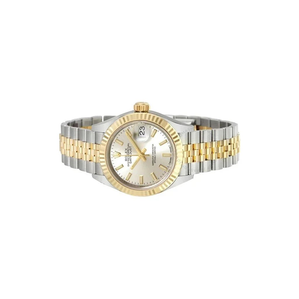 Fluted Bezel Date Two-Tone Jubilee Bracelet Watch