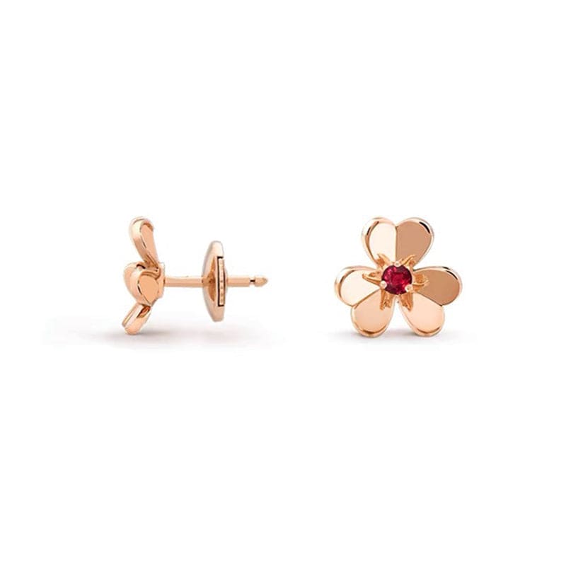 Frivole Mini Red Flower Earrings
