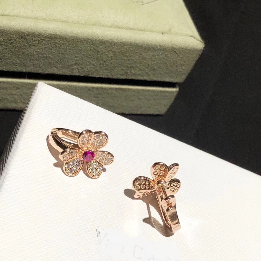Frivole Pink Flower Earrings