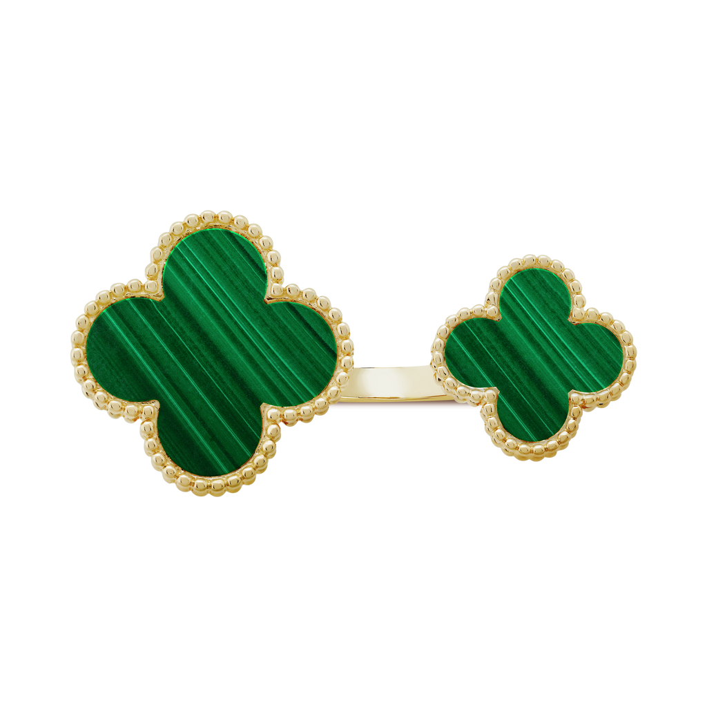 Green Clover Between The Finger Ring