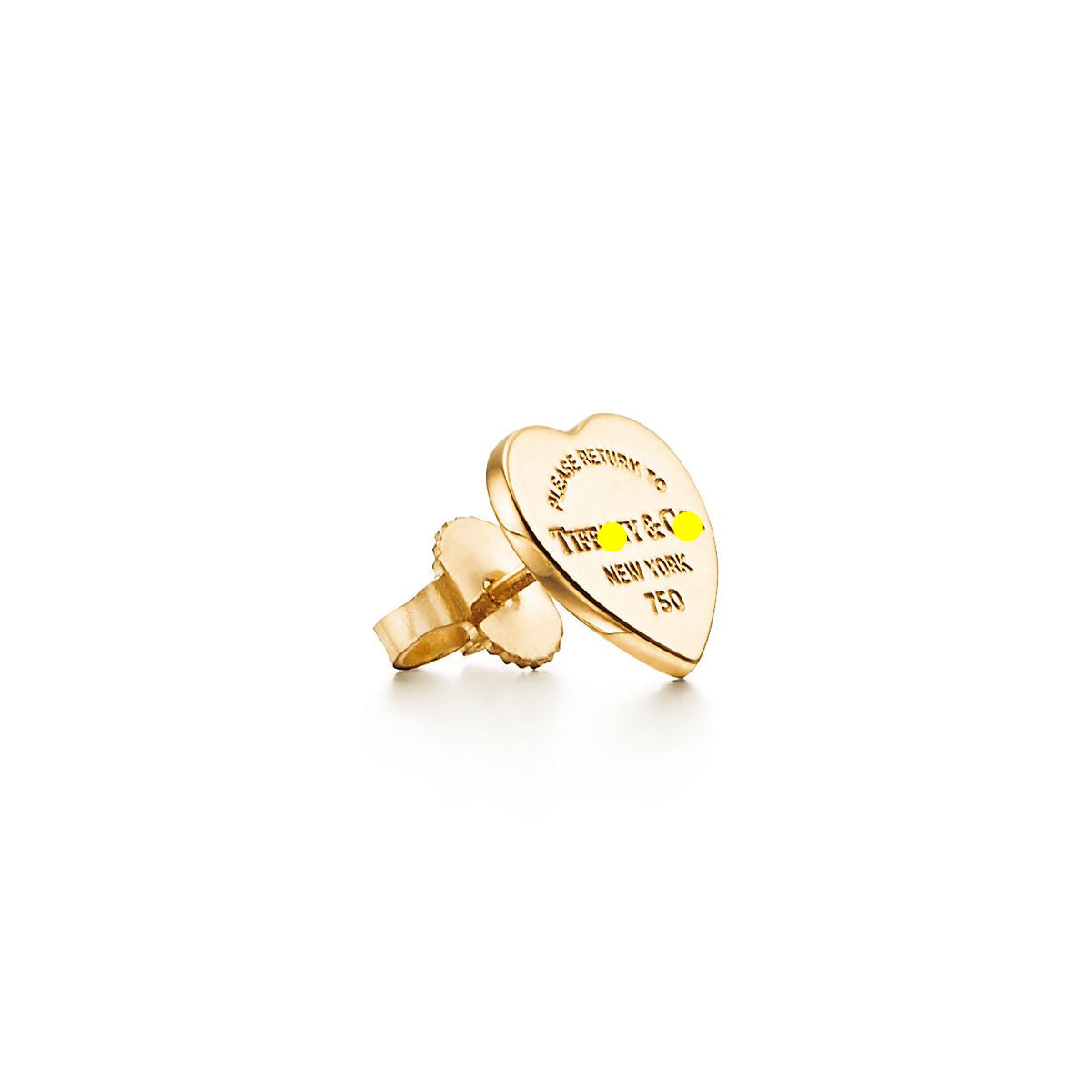 Heart Tag Stud Earrings