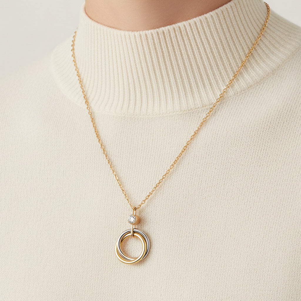 Trinity Interlock Circle Necklace