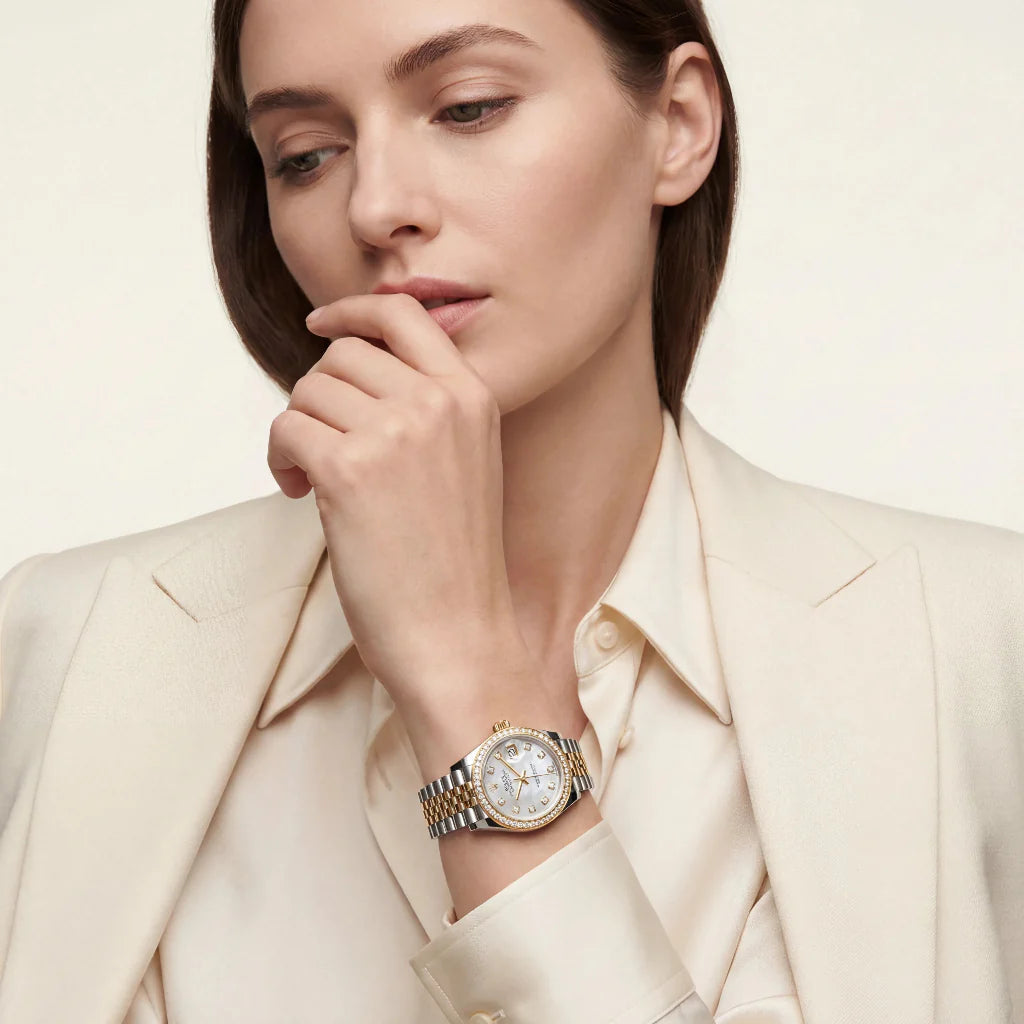 Lady-Datejust Automatic Ladies Watch With Diamond Bezel