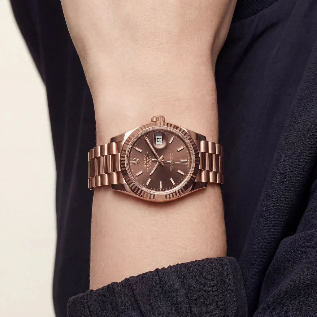 Lady Datejust Automatic Watch With Fluted Bezel And Index Dial