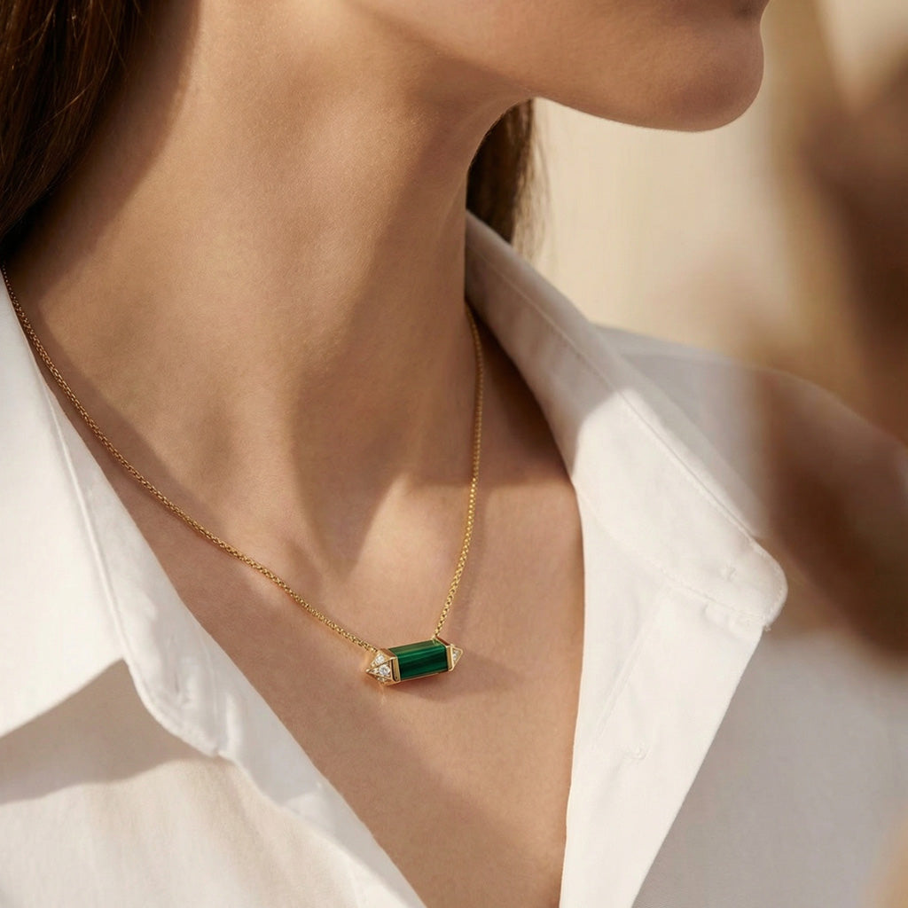 Les Berlingots De Malachite Necklace