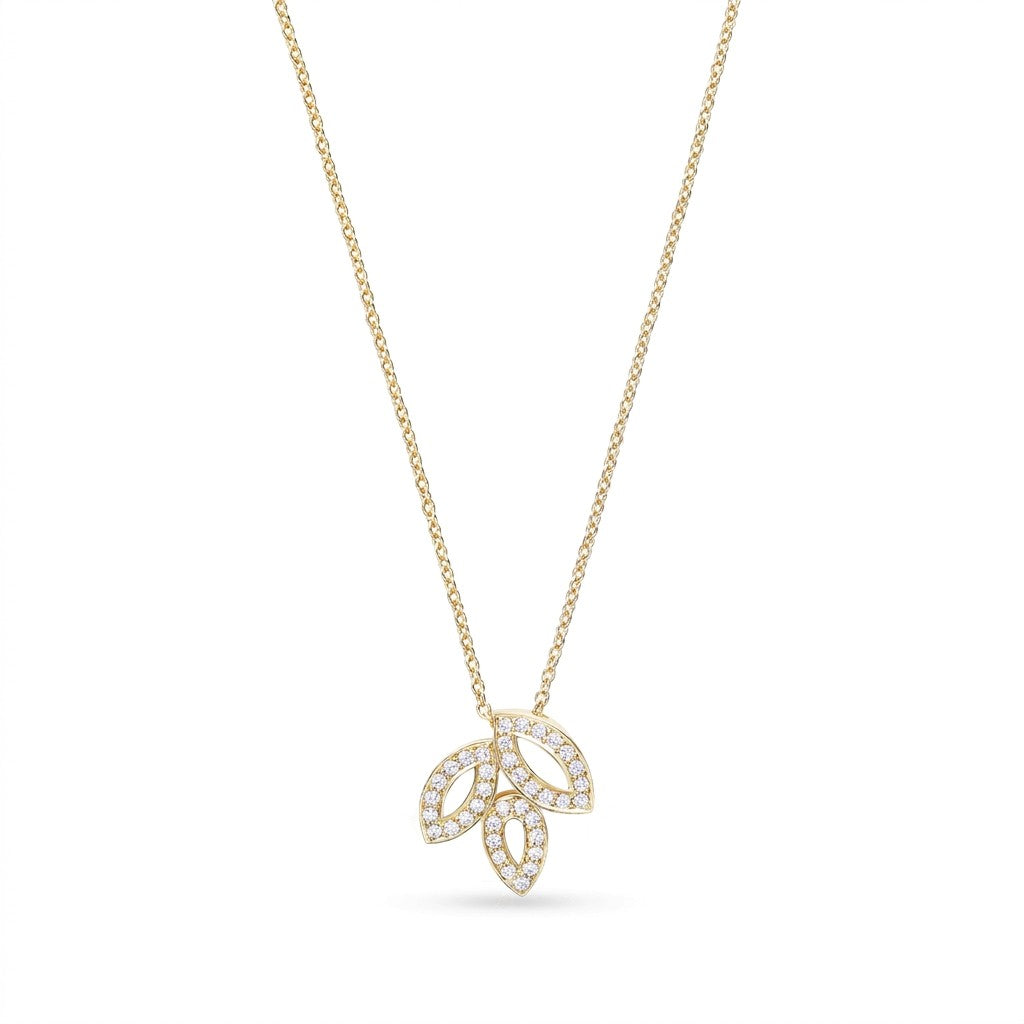 Lily Cluster Pavé Pendant Necklace Small