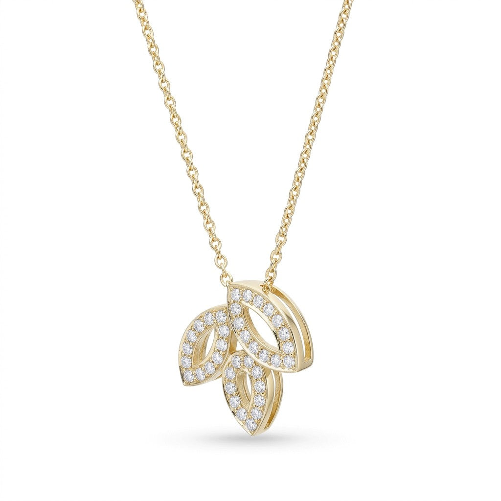 Lily Cluster Pavé Pendant Necklace Small