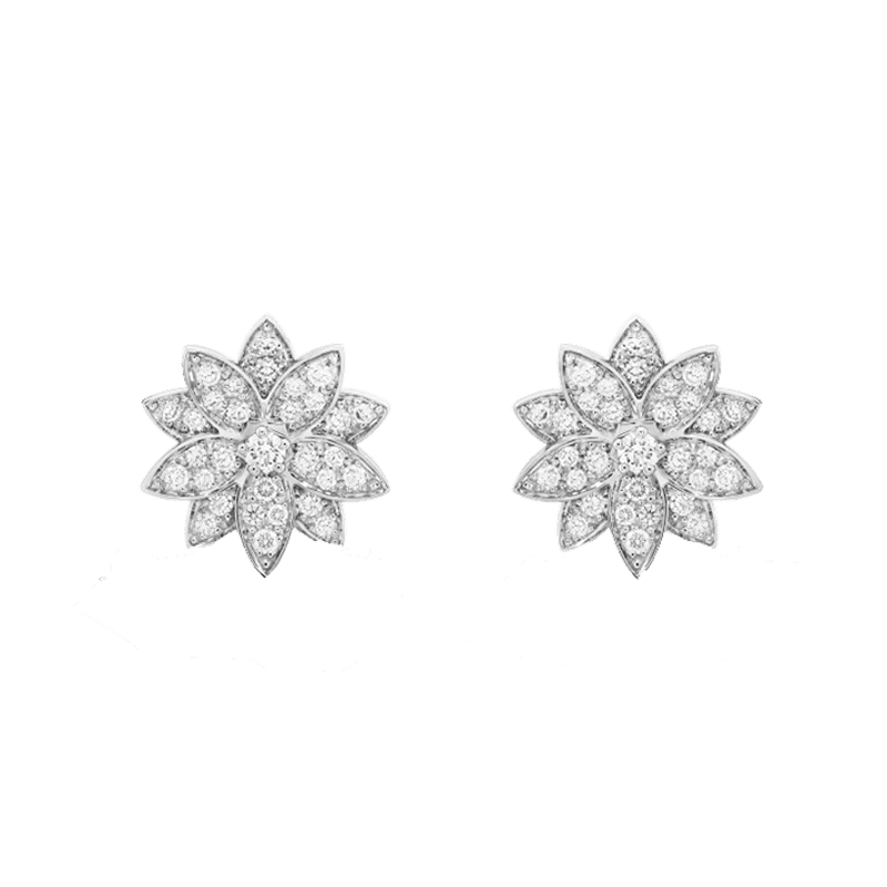 Lotus One Flower Stud Earrings