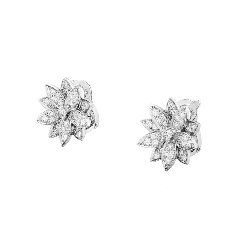 Lotus One Flower Stud Earrings