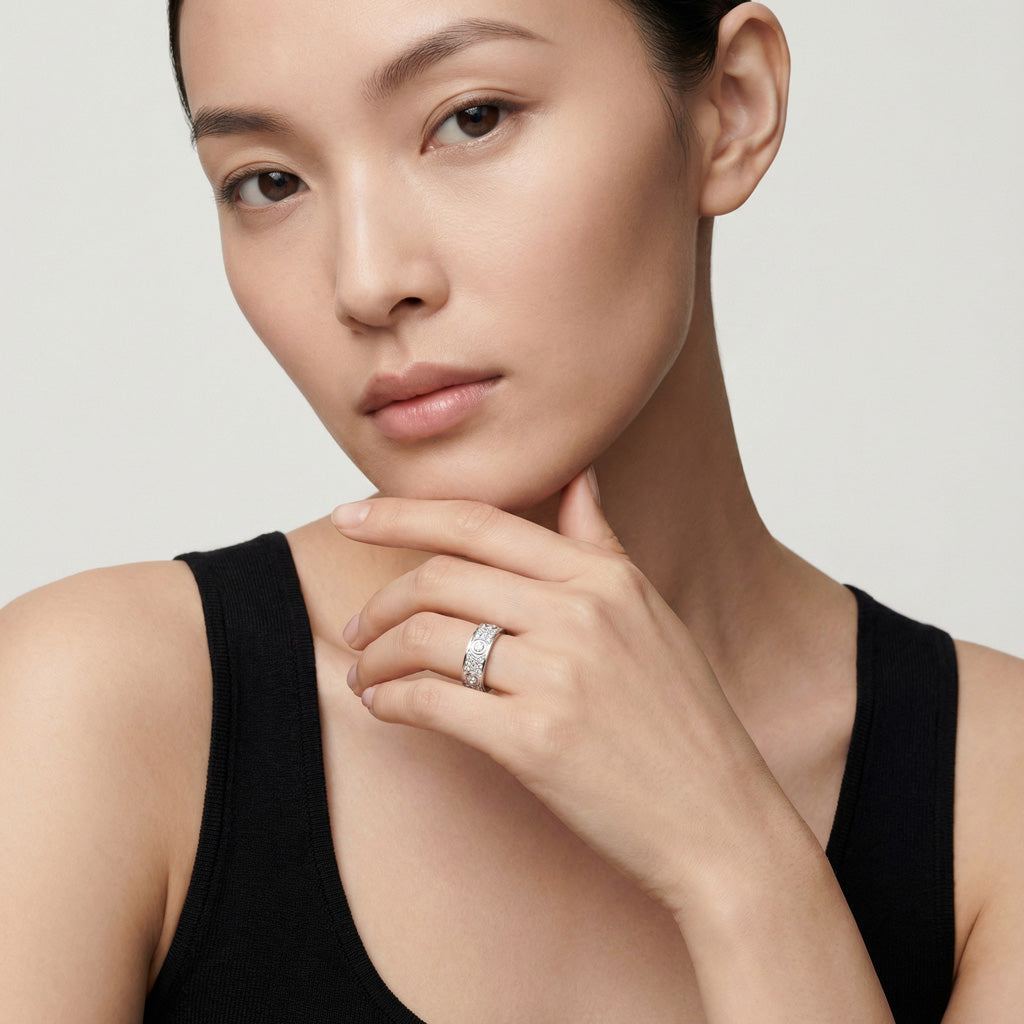 Love 6 Diamonds Paved Ring