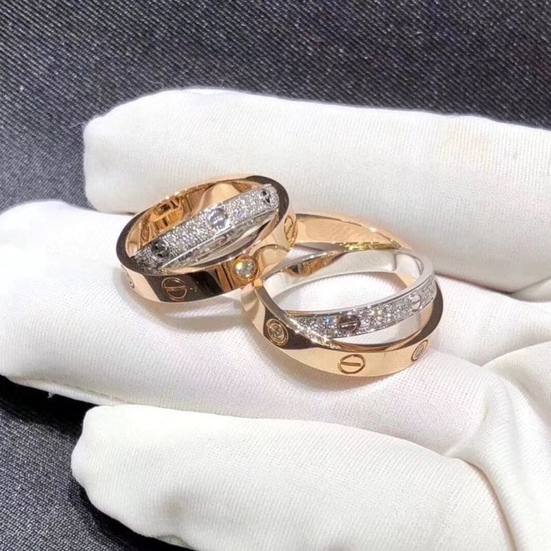 Love Pavé Double Band Ring