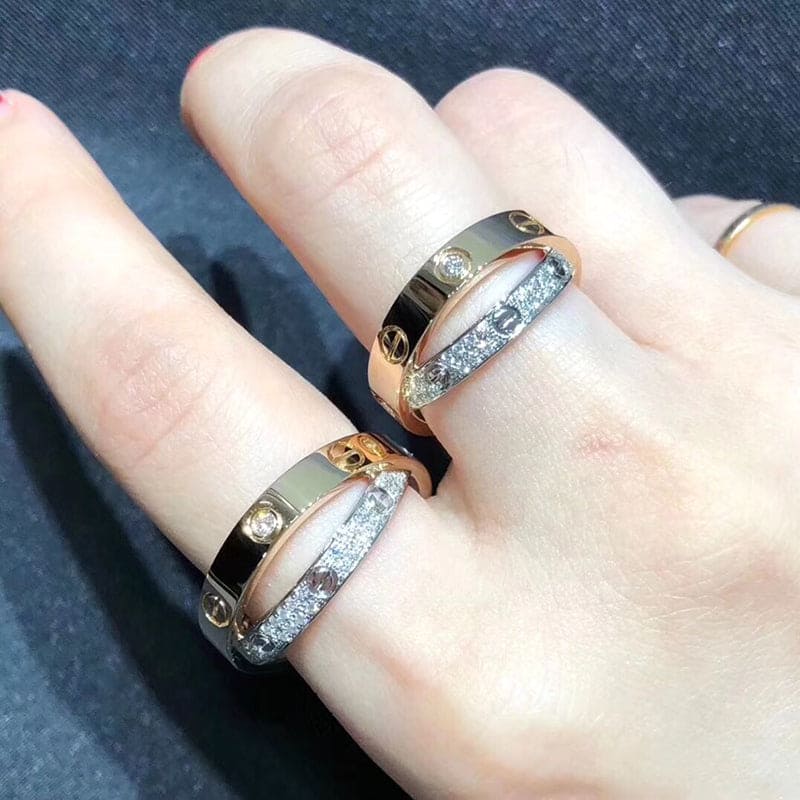 Love Pavé Double Band Ring