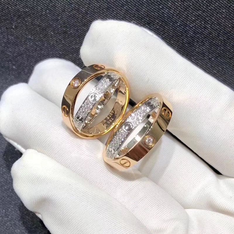 Love Pavé Double Band Ring
