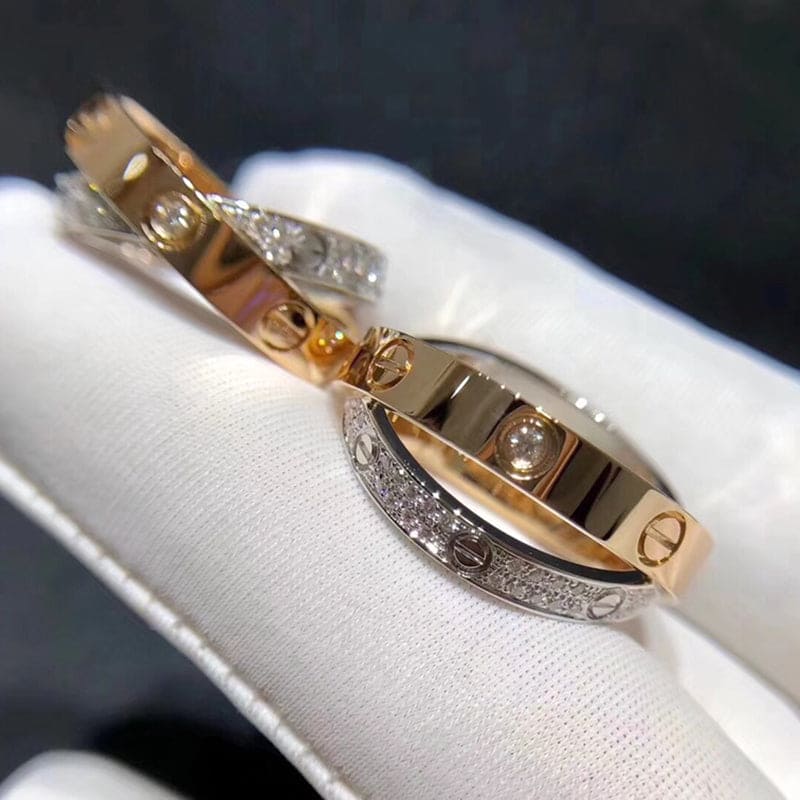Love Pavé Double Band Ring